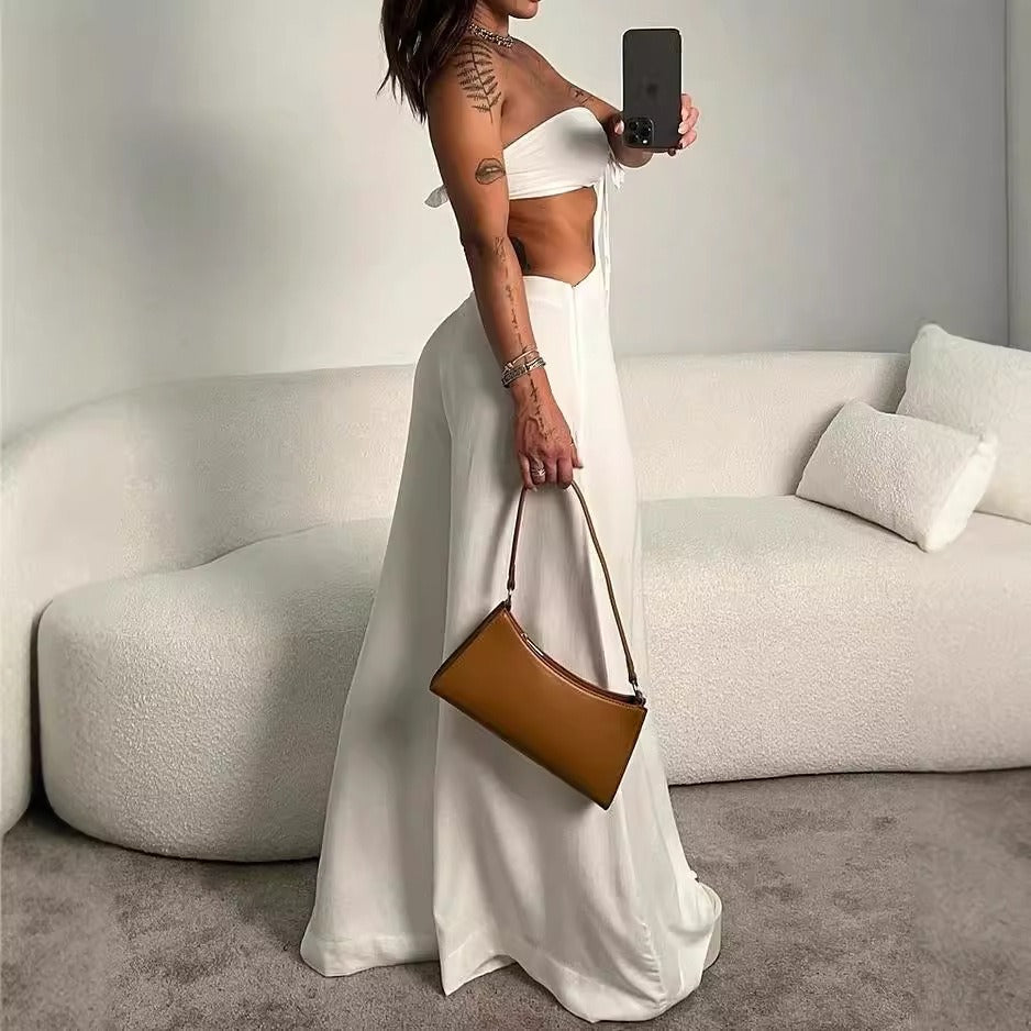 Lumolexi Sleeveless Hollow Solid Color Jumpsuit