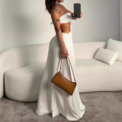 Lumolexi Sleeveless Hollow Solid Color Jumpsuit